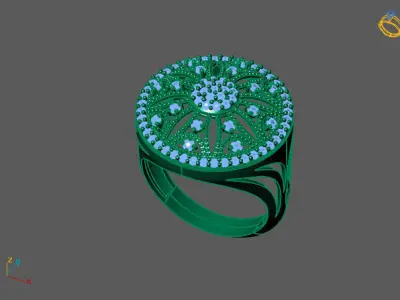 STL 3DM Print Ready Women Diamond Ring Lightweight Printable  3D print model 120