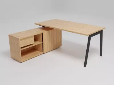 OGI M - Workstation desk with storage - Free 3D model