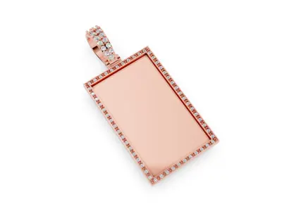 Rectangular picture frame pendant 3D print model