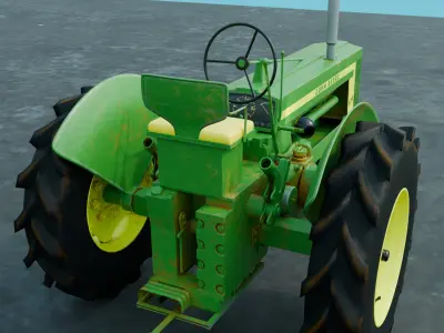 Old John Deere 520 Tractor 3D model