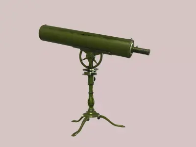 Gregorian Telescope 3D Model - Scientific Instrument Free low-poly 3D model
