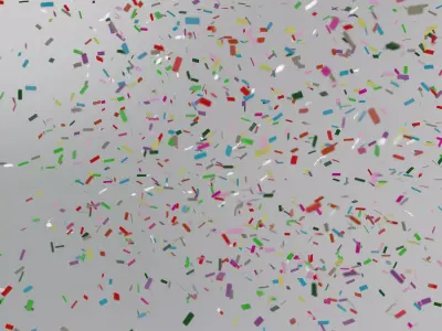 Confetti 10 Animations Low-poly 3D model