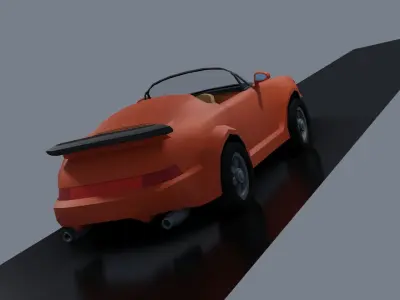 Classical Low-poly sport car convertible Low-poly 3D model