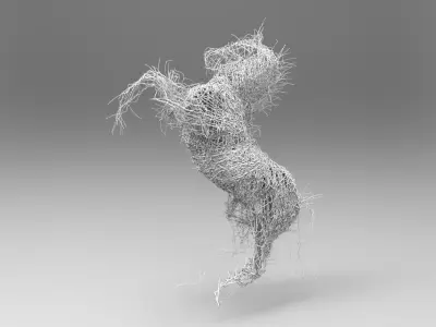 Wire horse sculpture 3D model