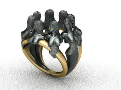 Fashion Ring Girl Jewelry 3D print model
