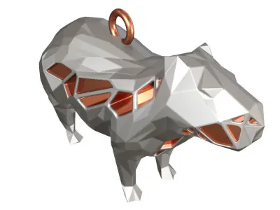 Animal Charm Capybara Pendant 3D print model
