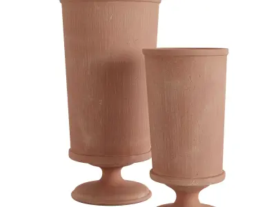 Denslow Weathered Metal Vase Collection 3D model