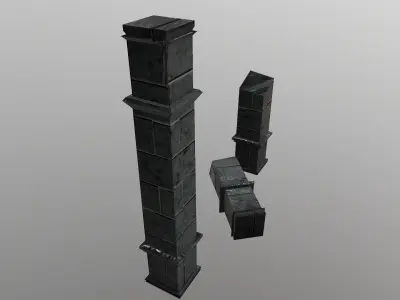  Low Poly Temple Column Free low-poly 3D model