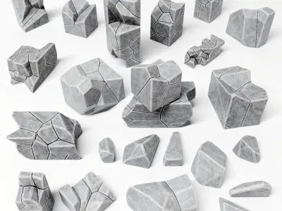 Stone splinter decoration n1  3D model