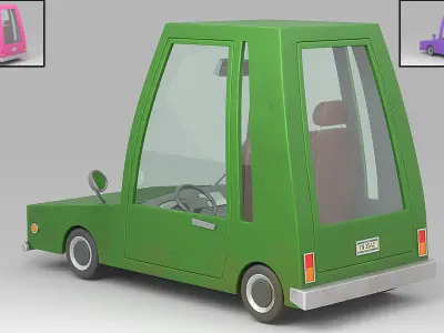 Cartoon car Low-poly 3D model