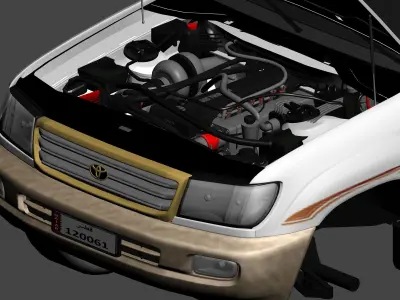 Toyota Land Cruiser J100 GXR 2004 high quality with engine 3D model