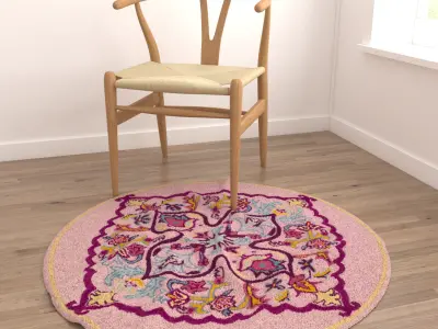 Round Rug Set 46 3D model
