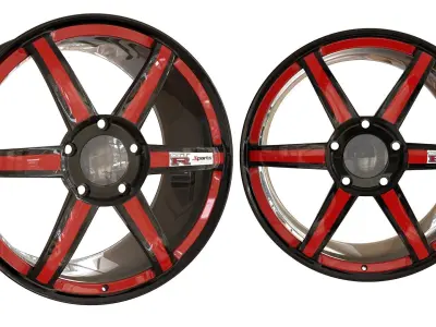 LLanta Deportiva Negra 3D Max 3D model