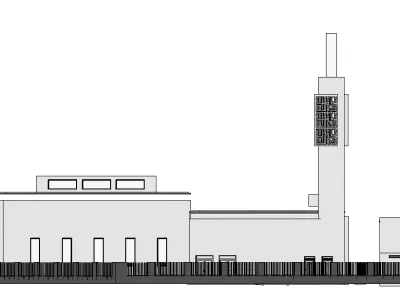 Revit mosque  modern design  Low-poly 3D model