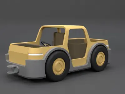 tow tractor Low-poly 3D model