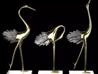 Flamingo Ornament Luxury Decor 3D model