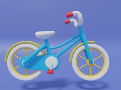 Cartoon Cute Bicycle 3D model