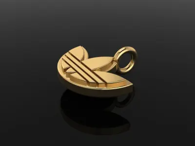 DAINTY CUTOUT FRAME ADIDAS STYLE PENDANT NECKLACE 3D print model