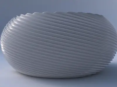 Bowl spheric squeezed wide with bent extruded lines 2 3D print model