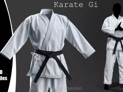 Karate Gi - Marvelous Designer project and OBJ 3D model