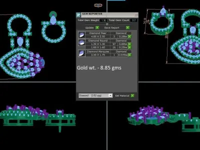 Pendant Earrings combo - 1139 3D print model