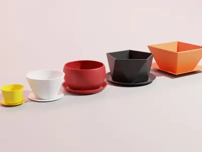 Vase 3D Print Model geometric planter 3D print model