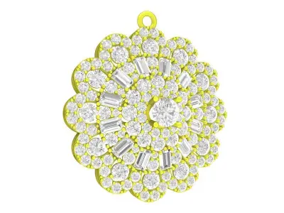7276 luxury hongkong diamond women fashion pendant 3D print model