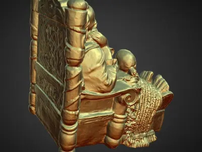 santa resting in bed with list 3D print model