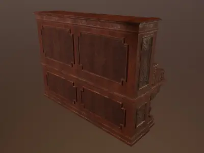 Antique Piano -PBR Game Ready 3D Low-poly 3D model