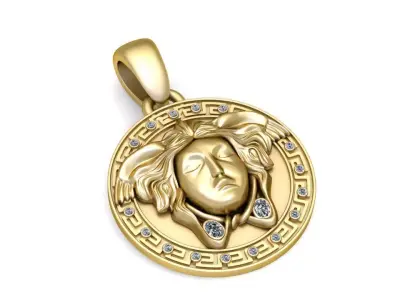 Gold medallion pendant 3D printable model   3D print model