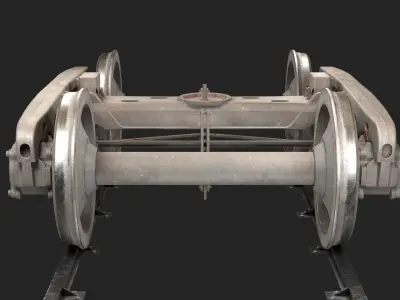 Wagon bogie Low-poly 3D model