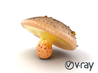 Futuristic Glowing Mushroom model pack Low-poly 3D model