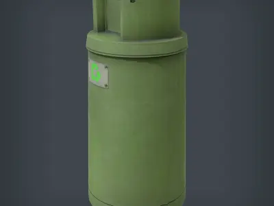 Trash Bin Low-poly 3D model