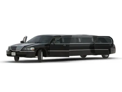 Generic Limousine Black Rigged 3D model