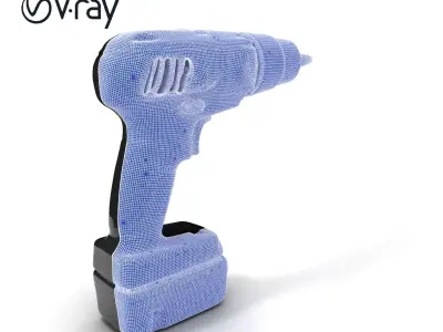 Cordless Drill D Model Pack with Multiple Details Low-poly 3D model