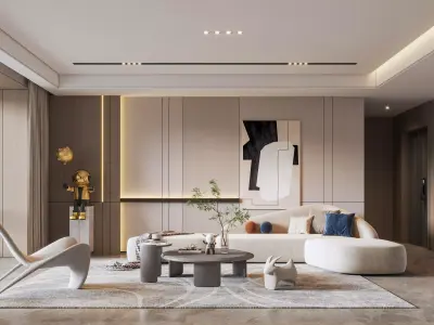 living room Modern 3D model get