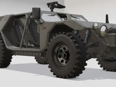 Detailed Truck 3D Model Low-poly 3D model