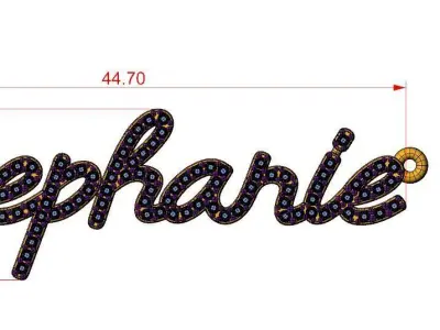 Custom Diamond Name Pendant Stephanie 3D print model