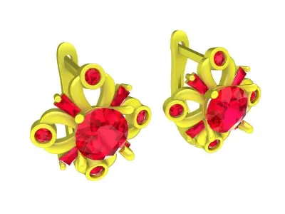 A7505 Luxury Diamond Hoop Earrings 3D print model