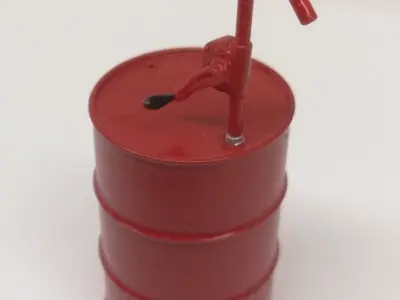 3d printable oil barrel and pump for model building 3D print model