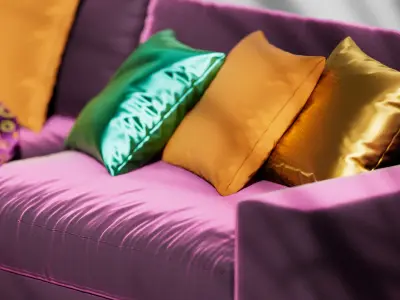 Modular Luxury Premium Velvet Sofa Set for Cinema 4d Low-poly 3D model