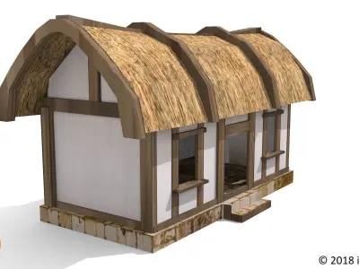Village House Low-poly 3D model