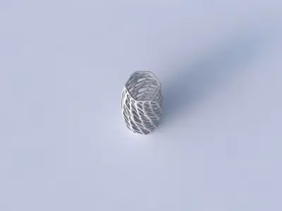 Vase twisted hexagon with diagonal grid lattice 3D print model