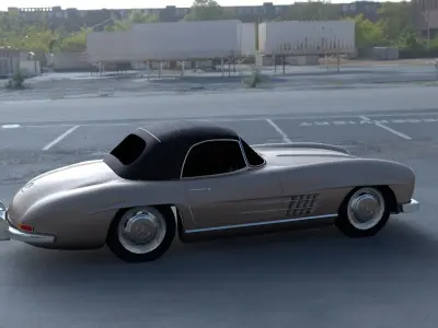 Mercedes 300SL Roadster Top Up HDRI 3D model