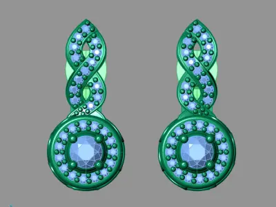 Mini Set Ring Pendant Earrings STL 3DM Womens Jewelry 3D print model
