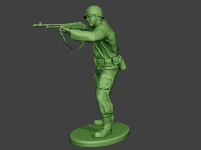 American soldier ww2 Shoot Stand3 A12 3D print model