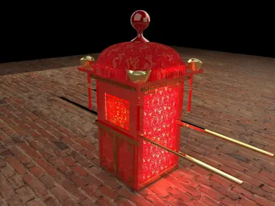 Chinese wedding sedan chair  3D model
