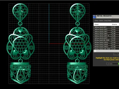 PRECIOUS INDIAN EARRING 3D PRINTABLE MODEL  3D print model