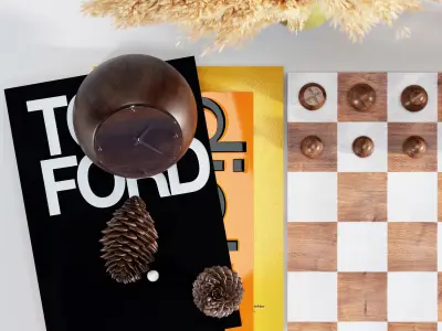 Decorative set with Umbra wobble chess set AVATAR  3D model