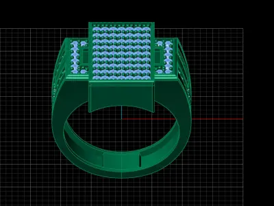 Print Ready STL 3DM  Gents Rings Diamond Men Ring  3D print model 150